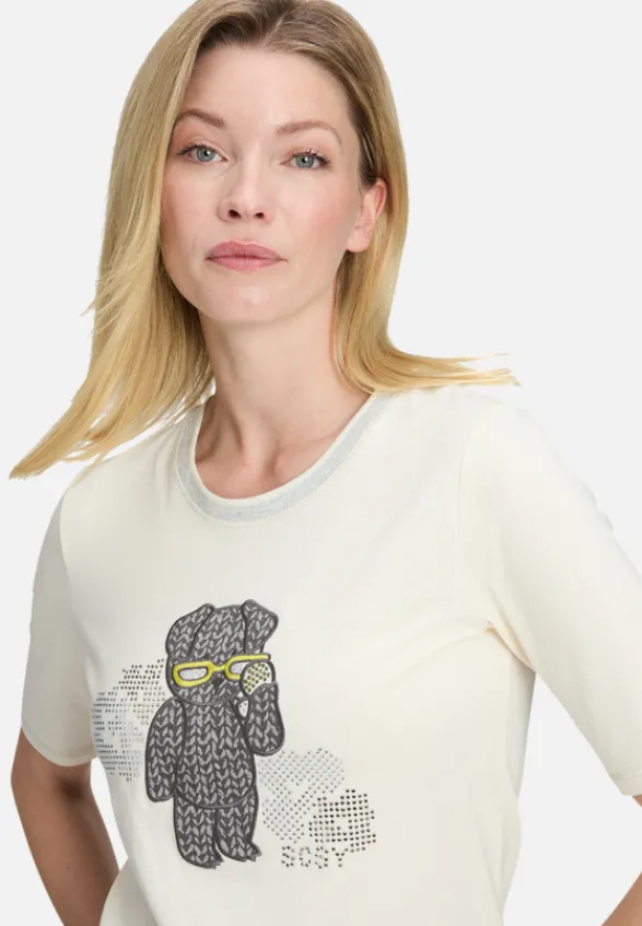 Betty Barclay Shirts*Basic Shirt mit Applikation Patch Cream/Grey