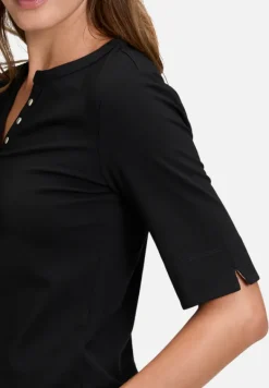 Betty Barclay Shirts*Basic Shirt mit Knöpfen Patch Black/Beige