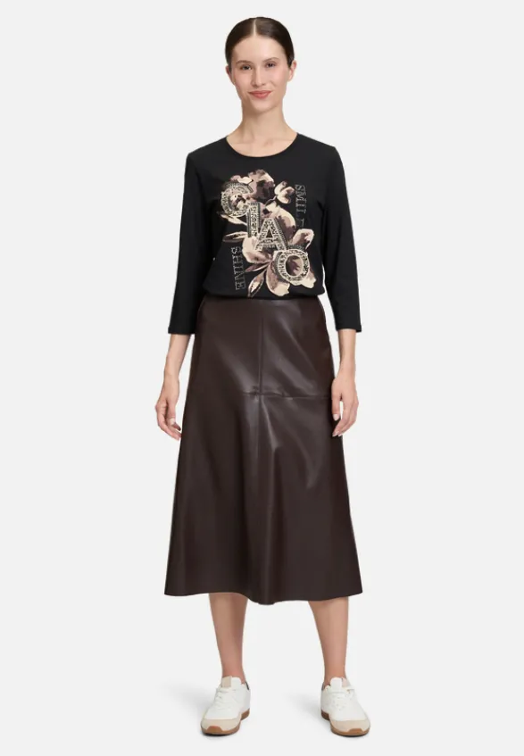 Betty Barclay Shirts*Basic Shirt mit Placement Patch Black/Brown
