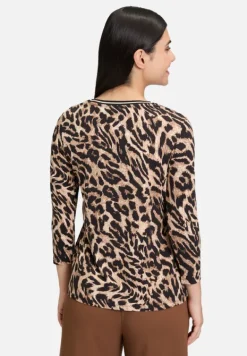Betty Barclay Shirts*Basic Shirt mit Rippbündchen Schwarz/Beige