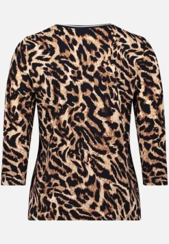 Betty Barclay Shirts*Basic Shirt mit Rippbündchen Schwarz/Beige