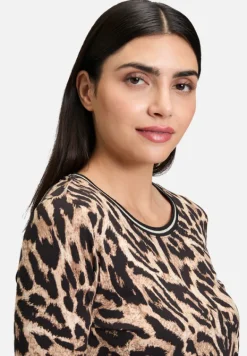 Betty Barclay Shirts*Basic Shirt mit Rippbündchen Schwarz/Beige
