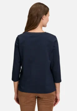 Betty Barclay Shirts*Basic Shirt mit Rippbündchen Patch Dark Blue/Brown