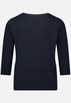 Betty Barclay Shirts*Basic Shirt mit Rippbündchen Patch Dark Blue/Brown