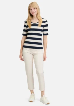 Betty Barclay Shirts*Basic Shirt mit Rippenstruktur Dark Blue/Beige
