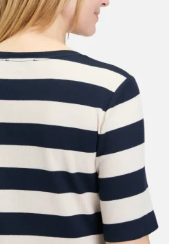 Betty Barclay Shirts*Basic Shirt mit Rippenstruktur Dark Blue/Beige