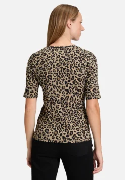 Betty Barclay Shirts*Basic Shirt mit Rippenstruktur Khaki/Schwarz
