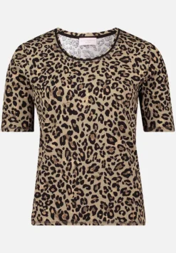 Betty Barclay Shirts*Basic Shirt mit Rippenstruktur Khaki/Schwarz