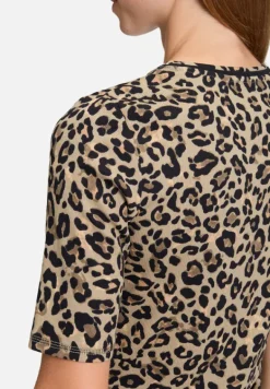 Betty Barclay Shirts*Basic Shirt mit Rippenstruktur Khaki/Schwarz