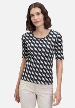 Betty Barclay Shirts*Basic Shirt mit Rippenstruktur Dark Blue/Green