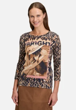Betty Barclay Shirts*Basic Shirt mit Rundhalsausschnitt Dark Blue/Brown
