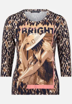 Betty Barclay Shirts*Basic Shirt mit Rundhalsausschnitt Dark Blue/Brown
