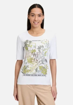 Betty Barclay Shirts*Basic Shirt mit Rundhalsausschnitt White/Khaki