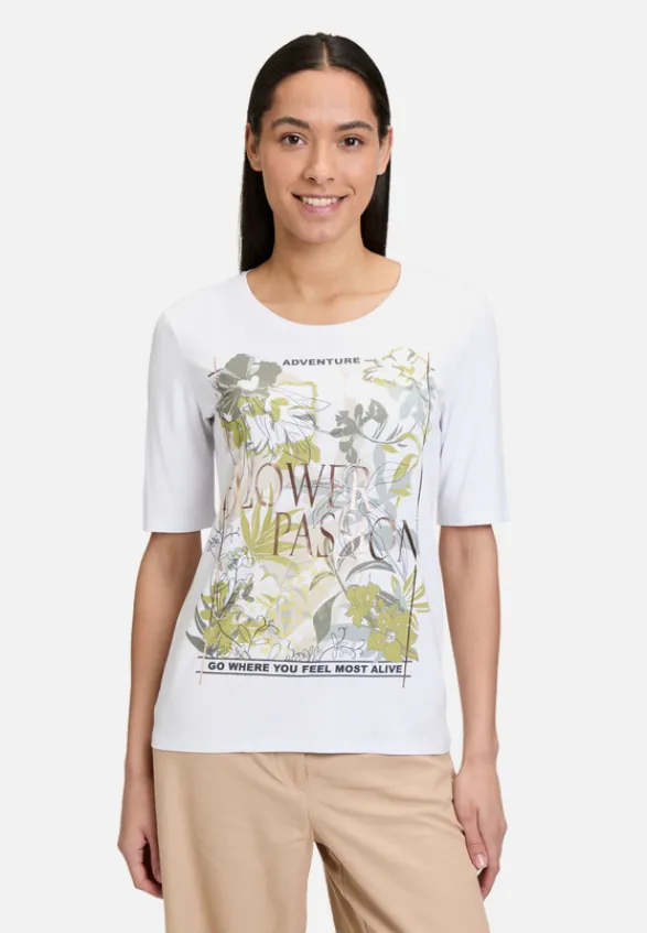 Betty Barclay Shirts*Basic Shirt mit Rundhalsausschnitt White/Khaki