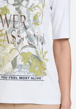 Betty Barclay Shirts*Basic Shirt mit Rundhalsausschnitt White/Khaki