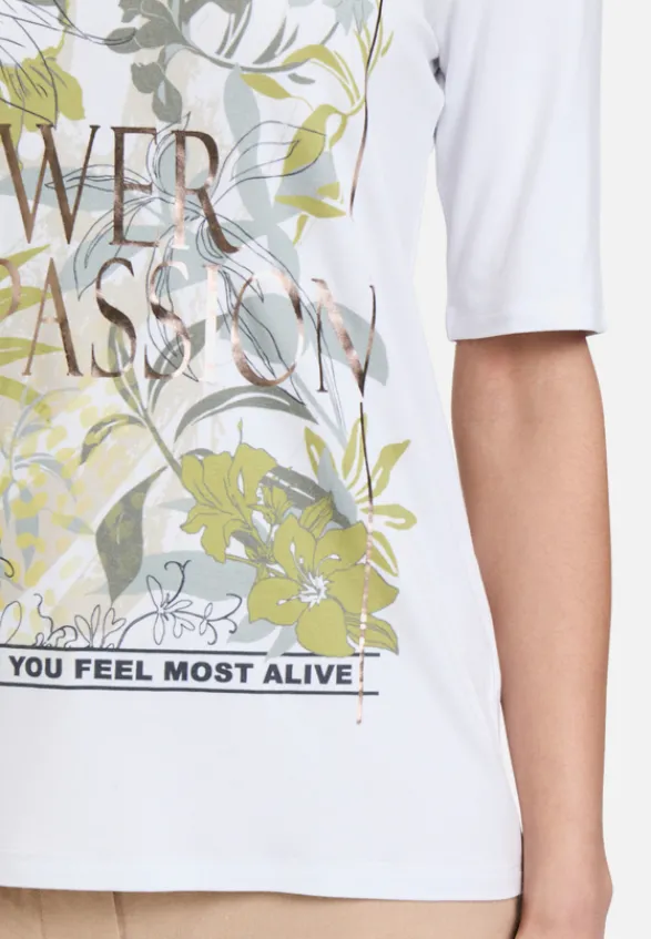 Betty Barclay Shirts*Basic Shirt mit Rundhalsausschnitt White/Khaki