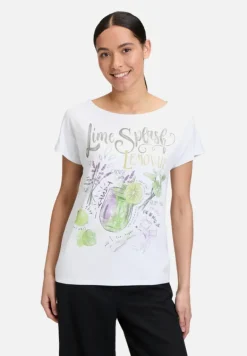 Betty Barclay Shirts*Basic Shirt mit U-Boot-Ausschnitt White/Khaki