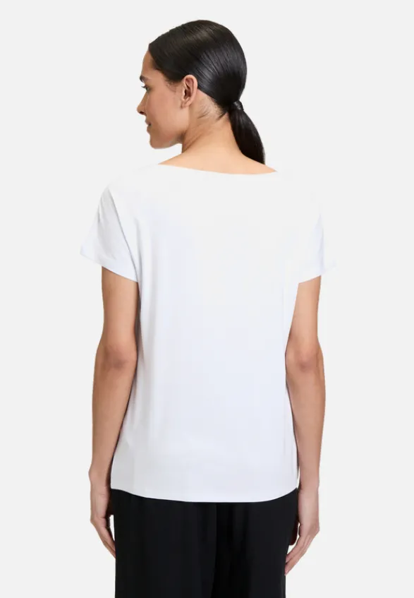 Betty Barclay Shirts*Basic Shirt mit U-Boot-Ausschnitt White/Khaki