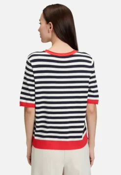 Betty Barclay Strick*Basic-Pullover mit Streifen Patch Dark Blue/Red