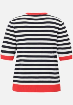 Betty Barclay Strick*Basic-Pullover mit Streifen Patch Dark Blue/Red
