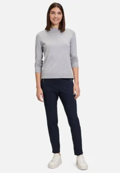 Betty Barclay Basics|Strick*Basic-Strickpullover mit Stehkragen Grey Melange