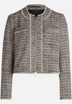 Betty Barclay Business Kleidung|Blazer*Blazer-Jacke mit Fransen Schwarz/Beige