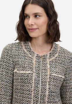 Betty Barclay Business Kleidung|Blazer*Blazer-Jacke mit Fransen Schwarz/Beige