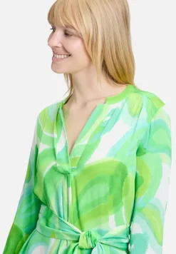Betty Barclay Kleider*Blusenkleid mit Gürtel Cream/Green