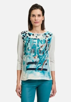Betty Barclay Shirts|Blusen*Blusenshirt mit Aufdruck Beige/Petrol