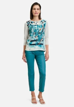 Betty Barclay Shirts|Blusen*Blusenshirt mit Aufdruck Beige/Petrol