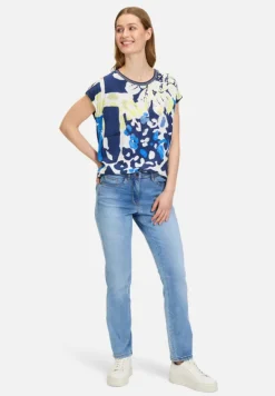 Betty Barclay Shirts*Blusenshirt mit Aufdruck Dunkelblau/Weiß