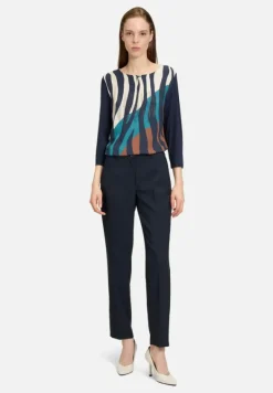 Betty Barclay Blusen|Shirts*Blusenshirt mit Aufdruck Dark Blue/Beige