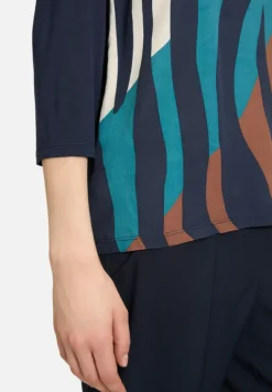 Betty Barclay Blusen|Shirts*Blusenshirt mit Aufdruck Dark Blue/Beige