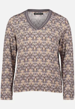 Betty Barclay Shirts*Blusenshirt mit V-Ausschnitt Grau/Beige