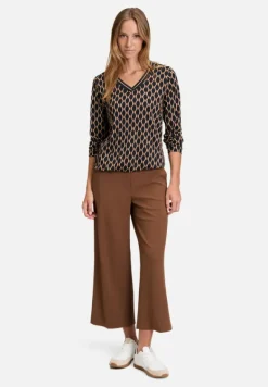 Betty Barclay Shirts*Blusenshirt mit V-Ausschnitt Schwarz/Beige