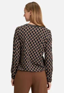 Betty Barclay Shirts*Blusenshirt mit V-Ausschnitt Schwarz/Beige