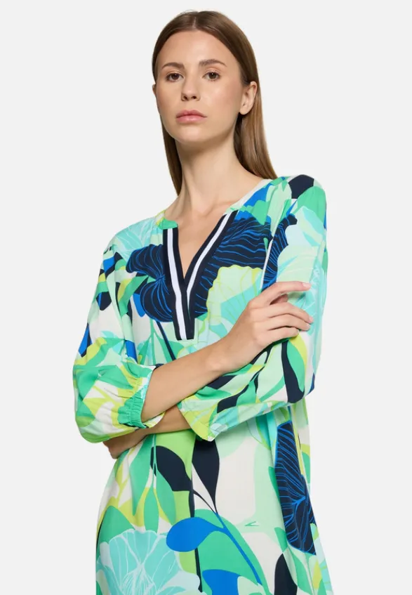 Betty Barclay Kleider*Casual-Kleid mit Stehkragen Green/Blue