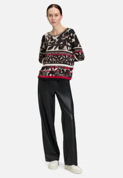 Betty Barclay Shirts*Casual-Shirt mit Tunnelzug Schwarz/Rot