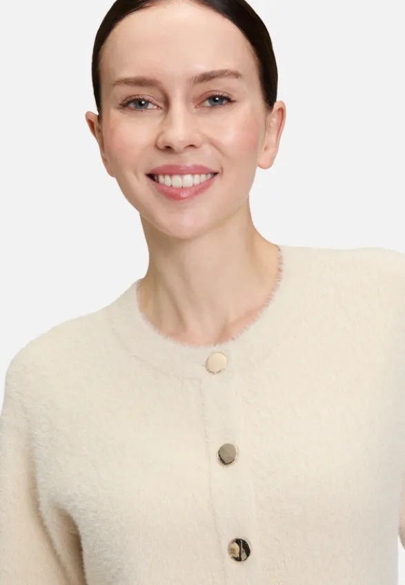 Betty Barclay Strick|Jacken*Casual-Strickjacke mit Knopfleiste beige