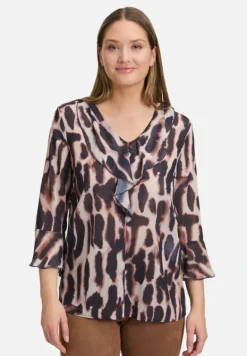 Betty Barclay Blusen*Chiffonbluse mit Print Dark Blue/Rosé