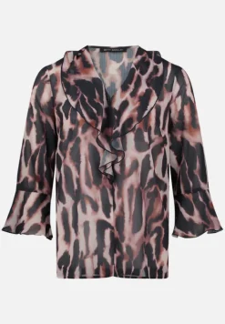 Betty Barclay Blusen*Chiffonbluse mit Print Dark Blue/Rosé