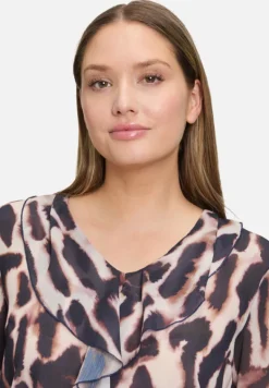 Betty Barclay Blusen*Chiffonbluse mit Print Dark Blue/Rosé