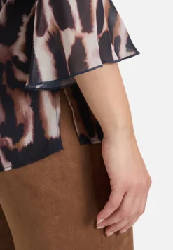 Betty Barclay Blusen*Chiffonbluse mit Print Dark Blue/Rosé
