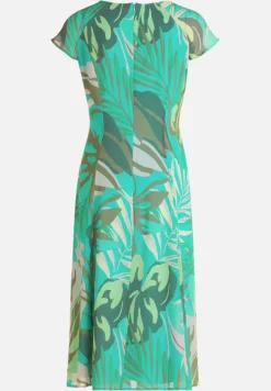 Betty Barclay Kleider*Chiffonkleid figurbetont Khaki/Blau