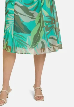 Betty Barclay Kleider*Chiffonkleid figurbetont Khaki/Blau