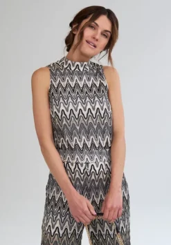 Betty Barclay Shirts*Crop-Top mit Stehkragen Weiß/Schwarz