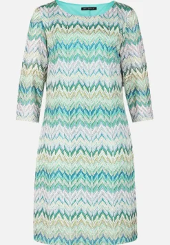 Betty Barclay Kleider*Etuikleid mit 3/4 Arm Khaki/Blau