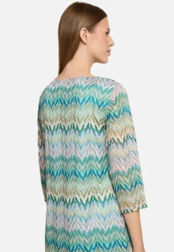 Betty Barclay Kleider*Etuikleid mit 3/4 Arm Khaki/Blau