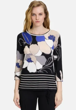 Betty Barclay Strick*Feinstrickpullover mit Blumenprint Schwarz/Blau