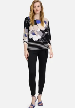 Betty Barclay Strick*Feinstrickpullover mit Blumenprint Schwarz/Blau